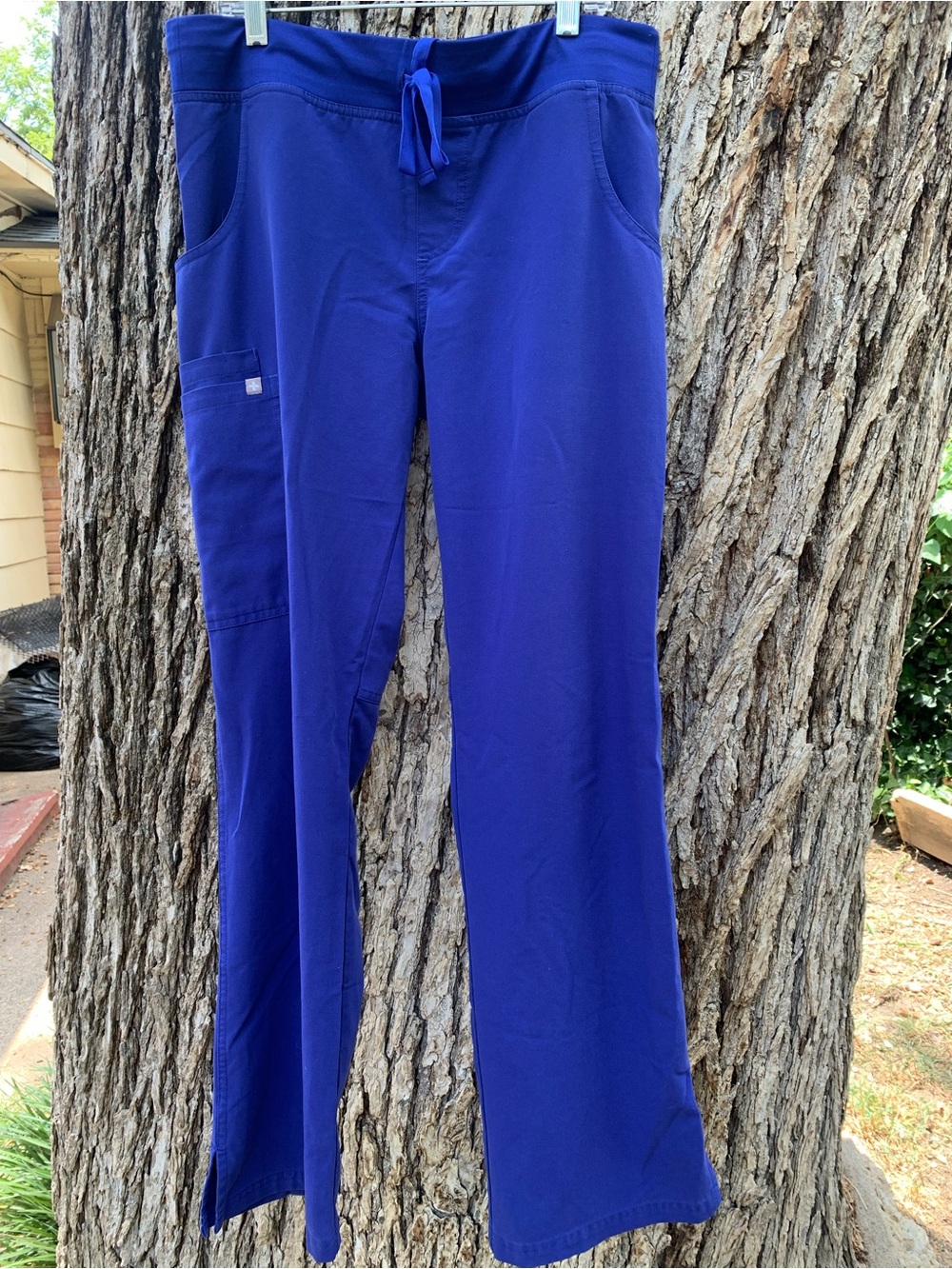 Figs Women's Flare Scrub Pants in Royal Blue